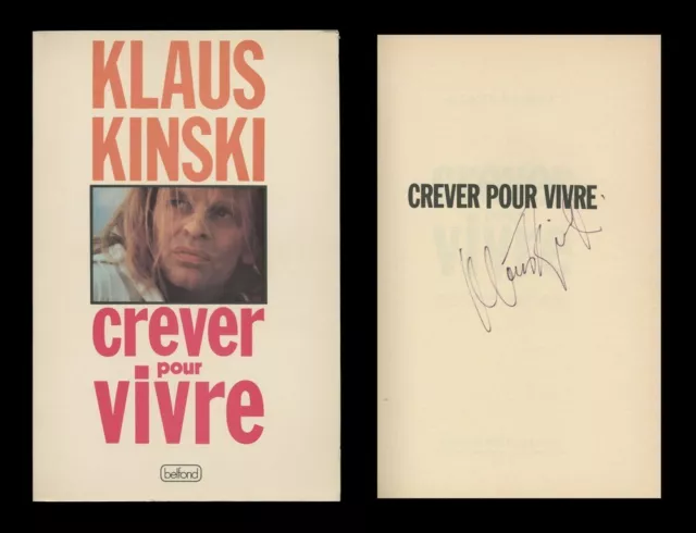 Klaus Kinski (1926-1991) - Rare in person signed French book - Cannes 1982 - COA