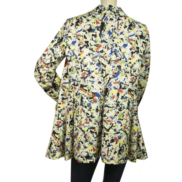 Jil Sander Multicolored Pop Art One Button Blazer Wool /Silk Jacket size 38 2