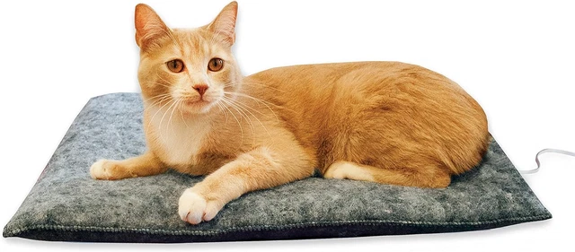 Amazin Kitty Pad Heated Indoor Heated Cat Bed Traps Cat Hair Dander Washable Cat