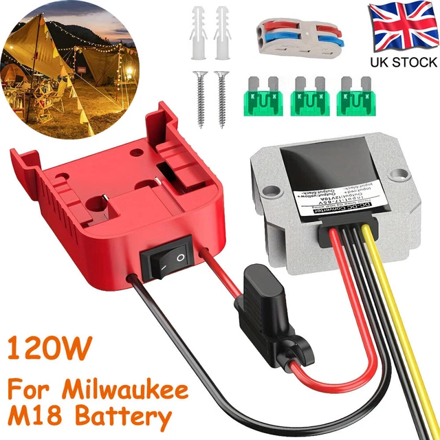DC 18V To 12V Step Down Converter – 15A 180W Buck Regulator For Milwaukee Li-ion Battery