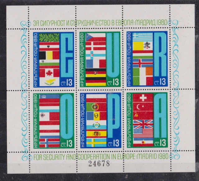 Bulgarien 1980 postfrisch MiNr. Block 100  Europa KSZE