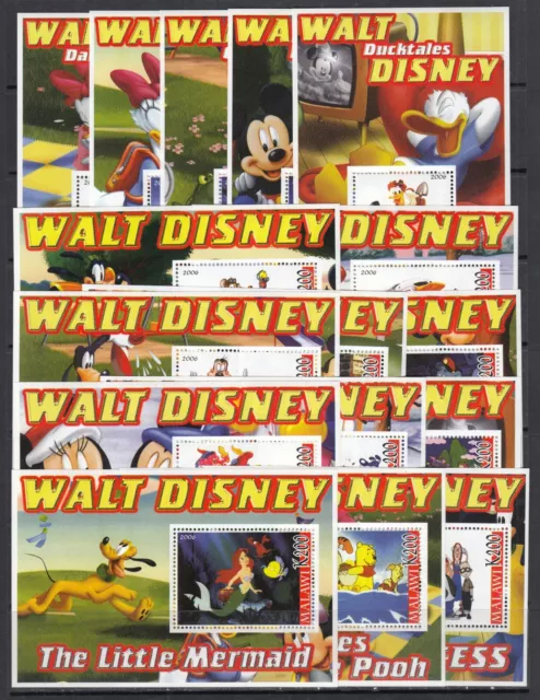 Aladdin Goofy Walt Disney Cartoon 2006 Malawi MNH  16 S/s perf complete set