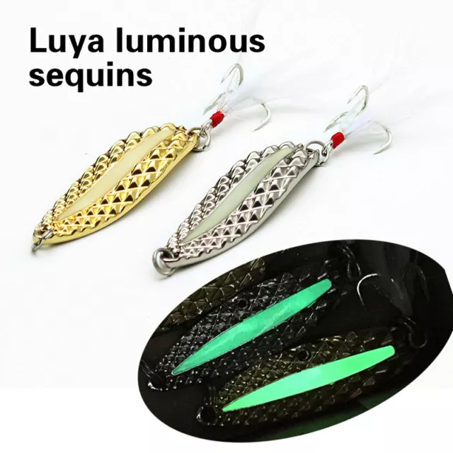 1pcs Metal Luminous Spinner Spoon Fishing Lures 2.5g-20g Sequins Spinner