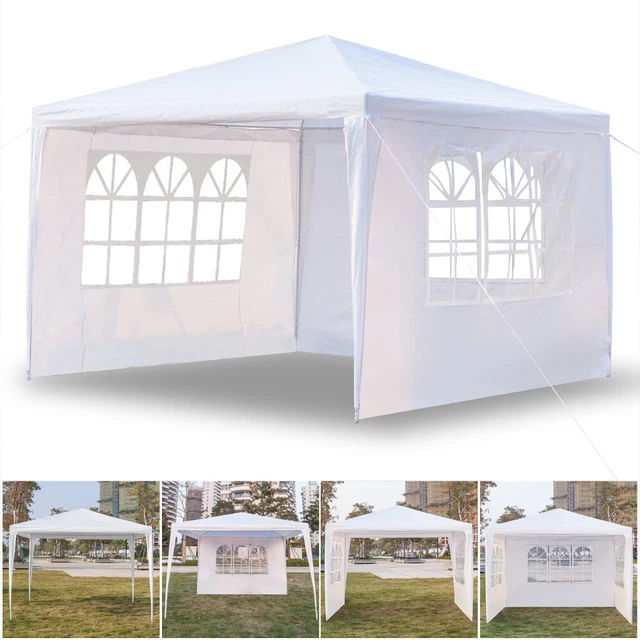 Pavillon 3x3m Gartenzelt Partyzelt Festzelt Garten Event Zelt Gartenmöbel Weiß