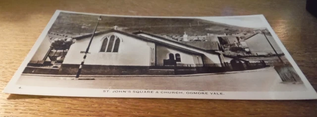 St John's Square & Church, Ogmore Vale. Very Good Condition Early Postcard.