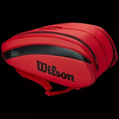 New Wilson Federer DNA 12 Pack Tennis BAG WR8006001001 Red/Black