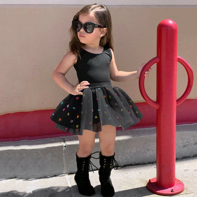 Top estivo massello per bambini bambini bambini + abiti gonna paillettes tutu garza