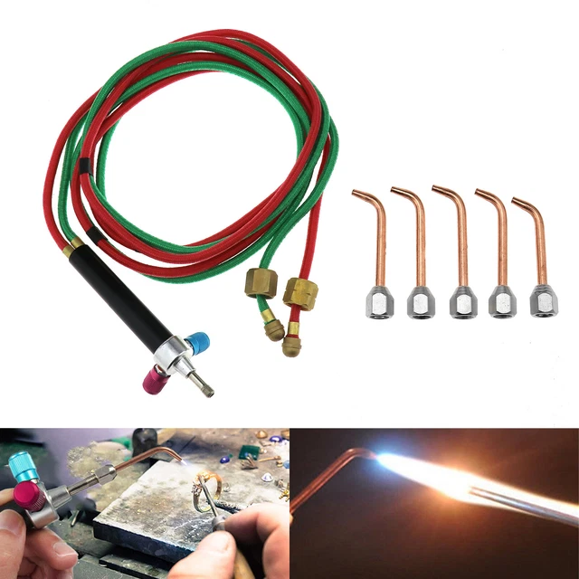 Jewelers Micro Mini Gas Little Torch Welding Soldering Kit w/ 5 Flashlight Tips