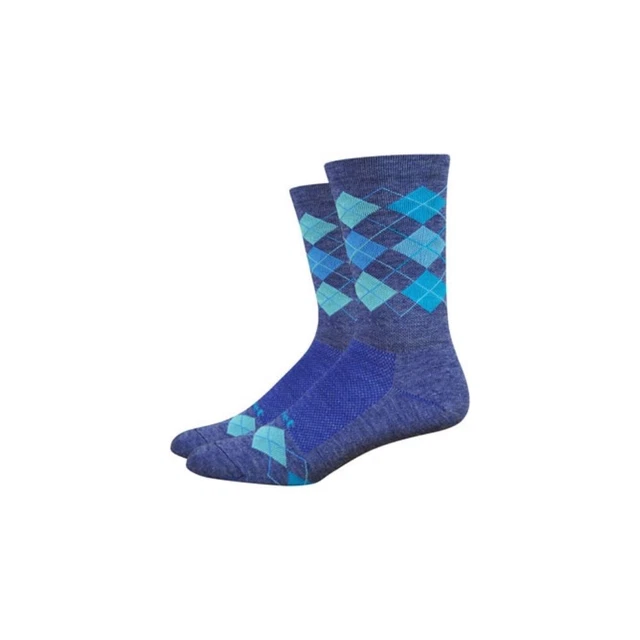 DeFeet - Wooleator Comp Unisex 6 inch Antibacterial Admiral Blue Argyle Socks