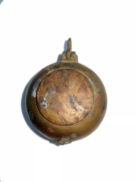 Solid Brass Uniquue Shape Antique Brass Betel Lime Box (Chuna-Dani). i22-52