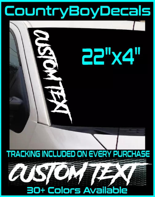 CUSTOM TEXT 22" Windshield Vinyl Decal Sticker JDM Diesel Truck Car Turbo Boost