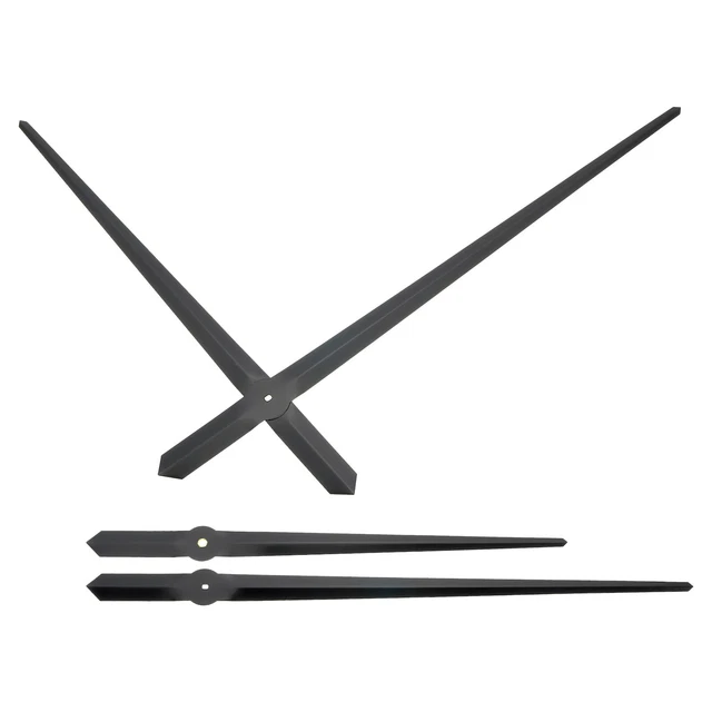 Clock Hands Kit, 2 Set Clock Hands Kits Clock Mechanism Movement Aluminum, Black
