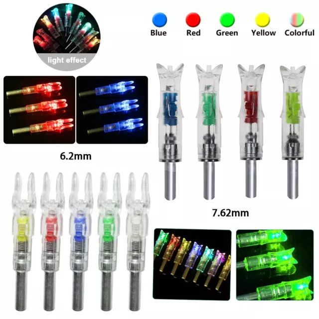 6Pcs Automatically Archery Arrow Lighted Nock for ID 6.2mm/7.62mm Crossbow Bolt