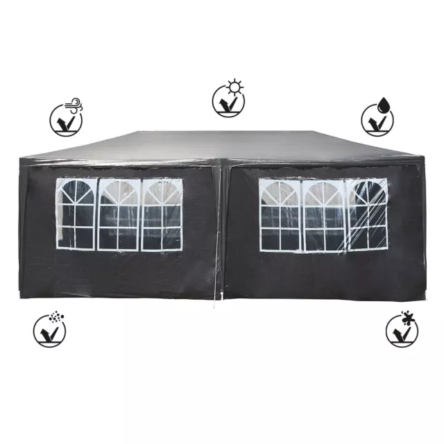 Toboli Pabellón 3x6m Carpa de Fiesta Gris Estable Impermeable Protección UV 50+ Jardín Festivo