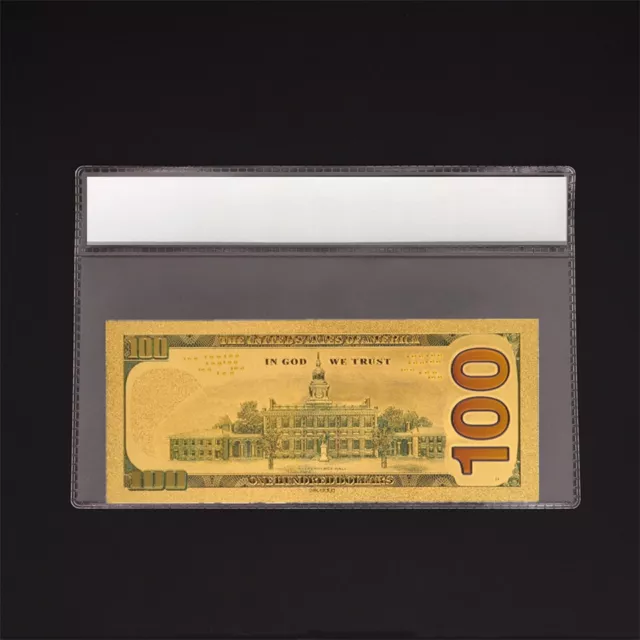 American Gold Dollar $100 Color Banknote Golden Foil Money UNC Bill With COA 2