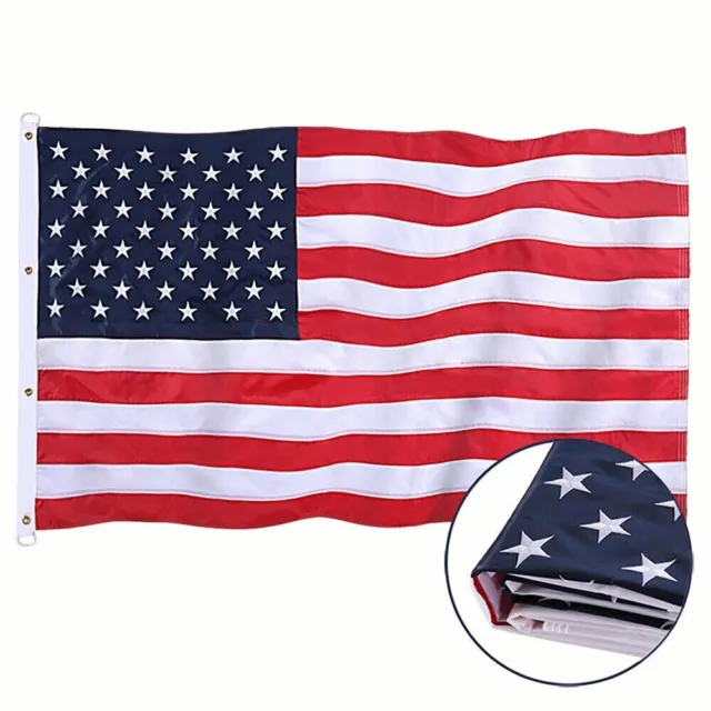 3x5ft US American Flag Heavy Duty Embroidered Stars Sewn Stripes Grommets Oxford 2