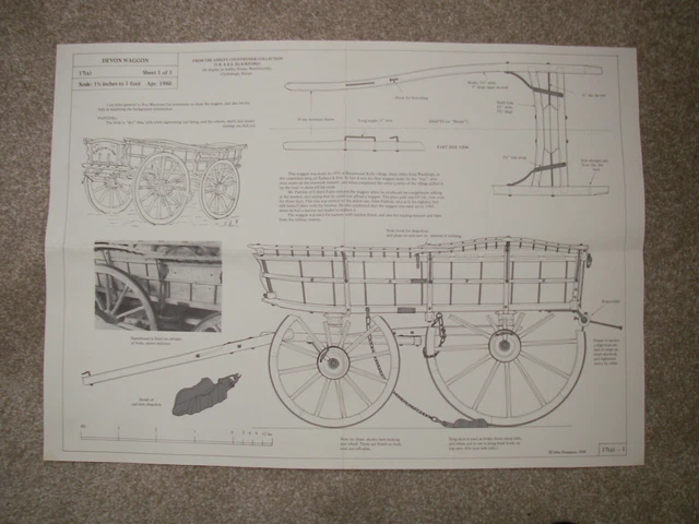 Planos John Thompson del Devon Waggon a escala modelo (3 hojas)
