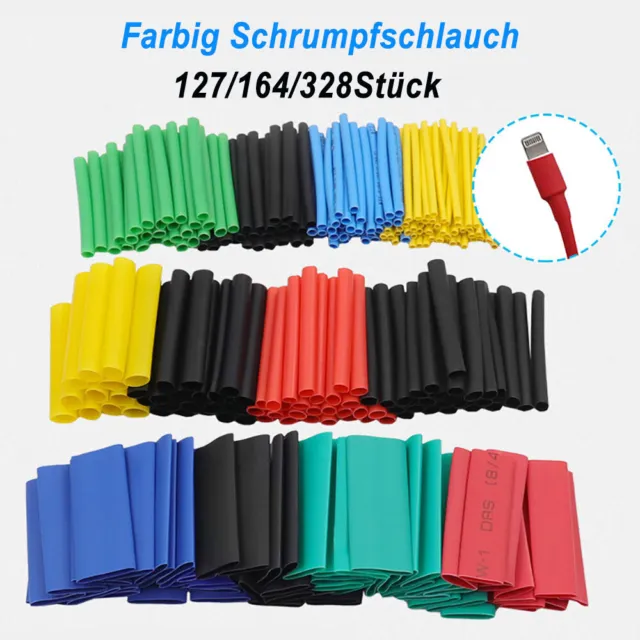 127-tlg Schrumpfschlauch Sortiment Set Schrumpfschläuche Isolierschlauch Φ1-14mm