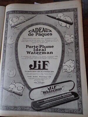 WATERMAN porte plume IDEAL publicité papier ILLUSTRATION 1928 