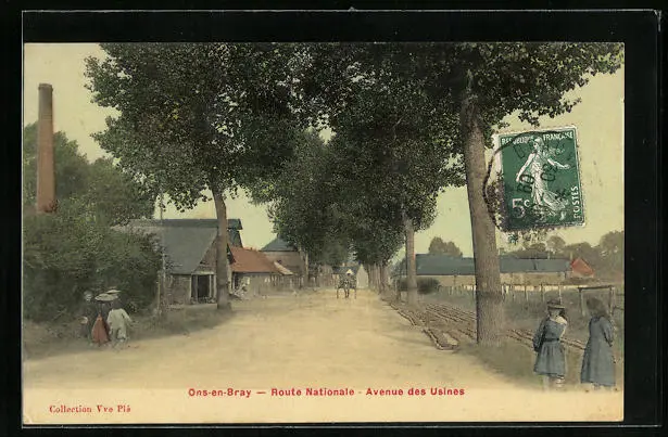 CPA Ons-en-Bray, Route Nationale 1909