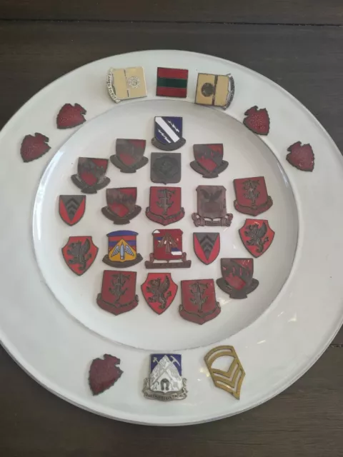 Vintage Crest Badge Military Pins Medals Lot