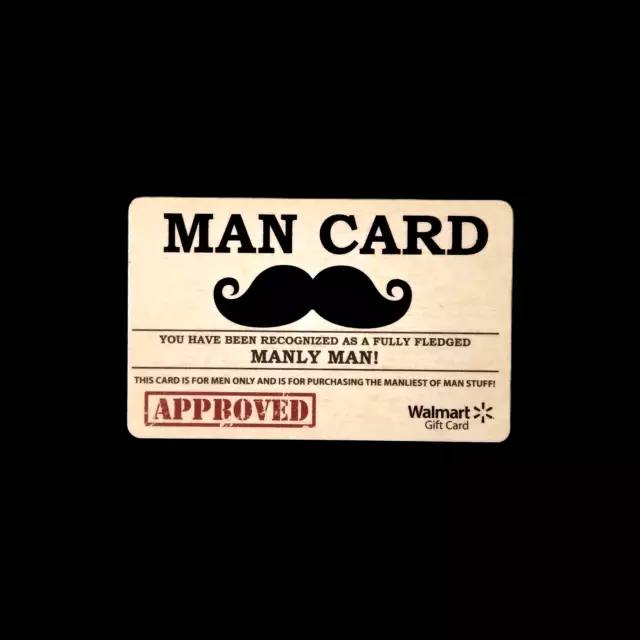 Walmart Man Card Manly Man! Rare COLLECTIBLE GIFT CARD $0 #8745