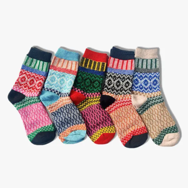 5 Pairs of Multipattern Wool Socks