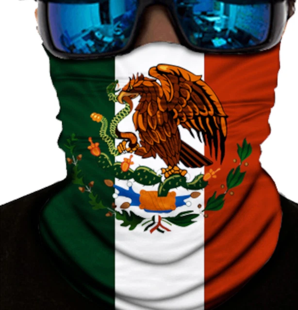 Mexican Flag Face Mask Neck Gaiter with Free Glasses Strap SAME DAY SHIP USA