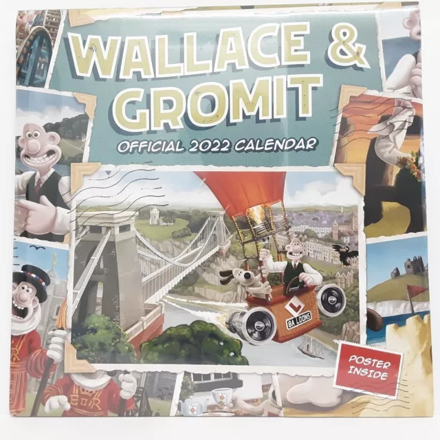 Wallace and Gromit Official Square Wall Hanging Calendar - New & Sealed - 2022