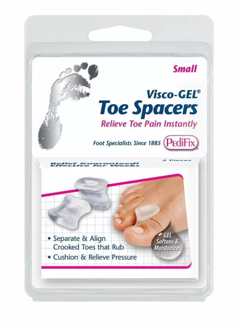 PediFix Visco-GEL Toe Spacers Relieve Toe Pain Instantly Fits Most Small Size