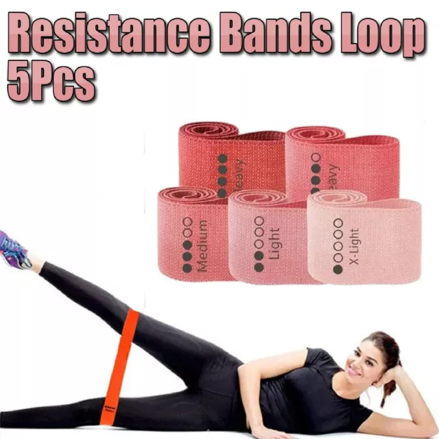 SET POWER Heavy Duty RESISTANCE BAND Gym Yoga LOOP Exercise Fitness Workout Band