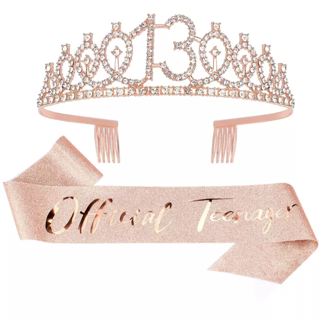 10-40th Birthday Crown Sash Set Birthday Tiara Kit Gift Birthday Decoration
