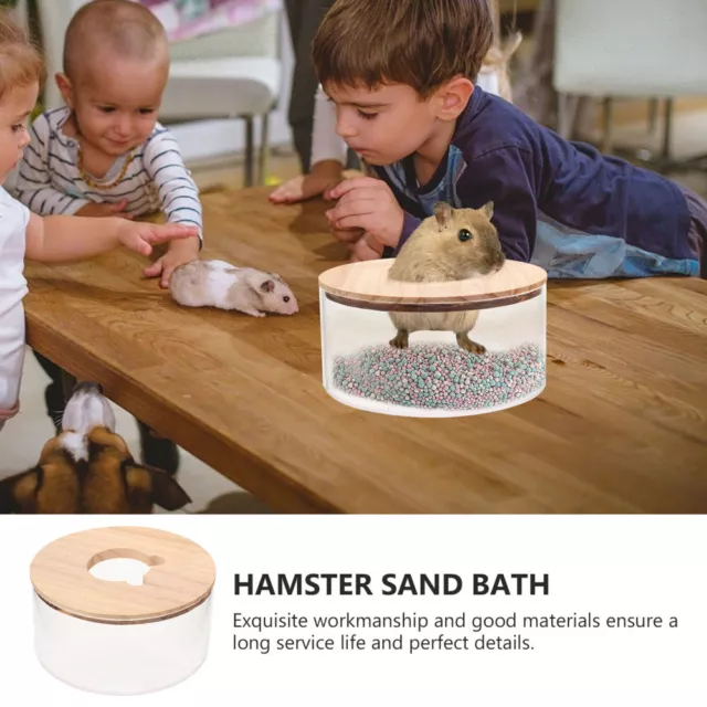 3 piezas recipiente transparente ratón de carreras inodoro baño de hámster con tapa