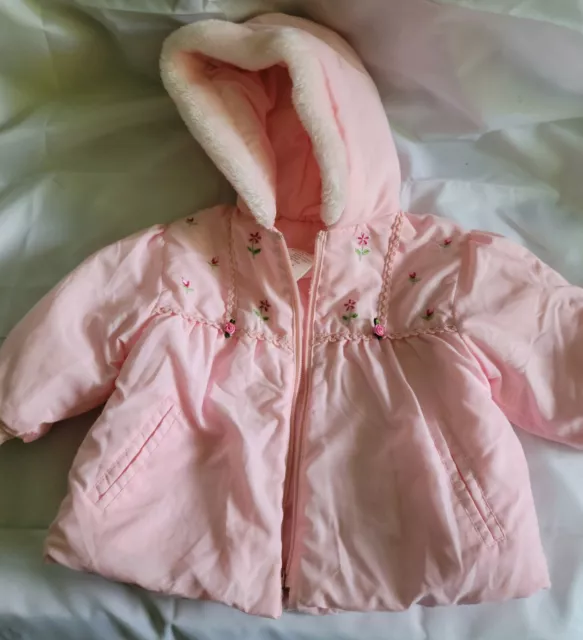 Rothschild & Co Baby Girls 12M Hooded Jacket Pink Excellent Condition