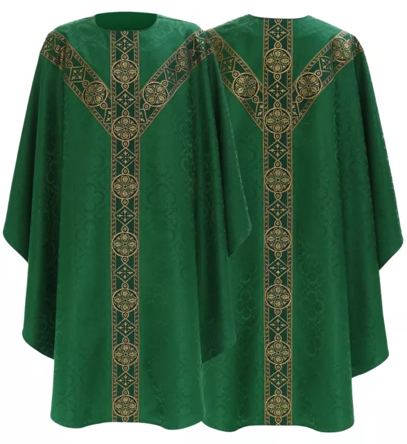 Casula Gotica Verde con stola Pianeta Paramento liturgico VARI COLORI GY201Z25