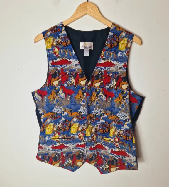 ART OF SILK Waistcoat Mens Size M Disney Jungle Book Vest Vintage 60s 70s £12.00 PicClick UK