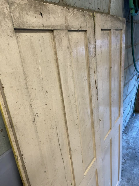Victorian Reclaimed Cupboard Alcove 4 Panel / Panelled Doors x2 5