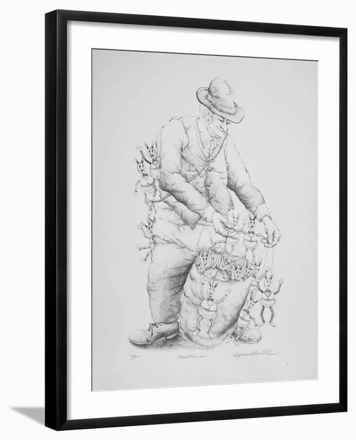 Seymour Rosenthal, Puppet Vendor, Lithograph, Signed and Numbered in Pencil  