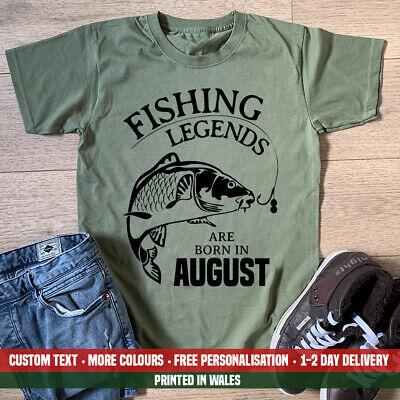 Fishing Legends Are Born In August T Shirt Fathers Day Christmas Birthday Gift