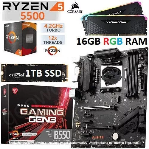 AMD Ryzen 7 5800X + 16GB RAM + 1TB SSD + GIGABYTE A520M