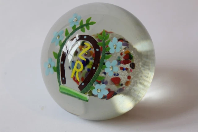 Presse papier boule sulfure ZR verrerie  (28445)