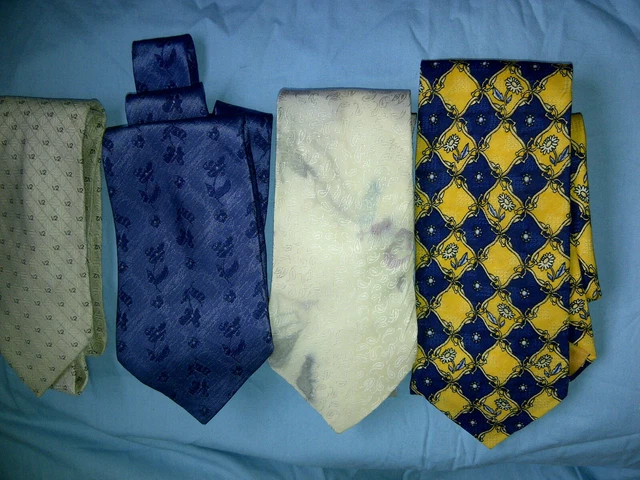 4 Cravates Vintage Twill et Jacquard/ Versace/Briefing 100% soie