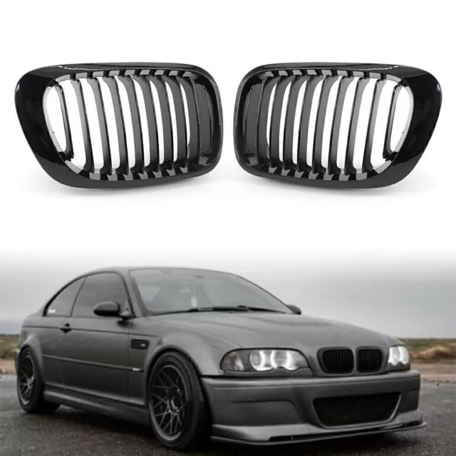 1 Paar Front Grill Kühlergrill Gitter für BMW 3 Series E46 Coupe/Cabrio M3 Coupe