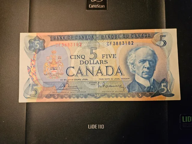 1972 $5 Dollar Bank of Canada Banknote CF3883182 VF-EF Crisp