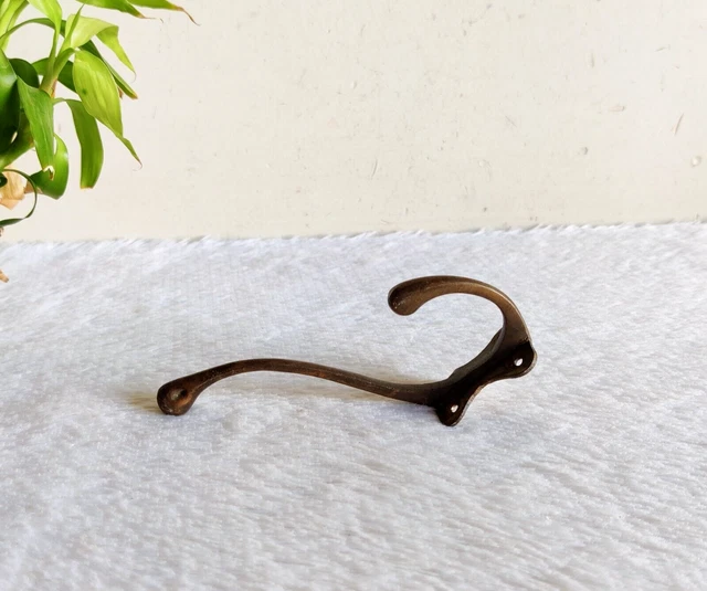 Vintage Ornate Victorian Dual Side Brass Knobs Wall Hook Hanger Decorative M324 2