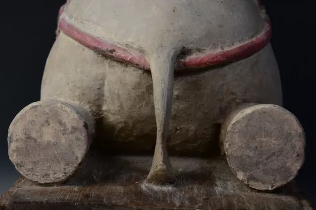 19th Century, Mandalay, Antique Burmese Wooden Lying Elephant 9