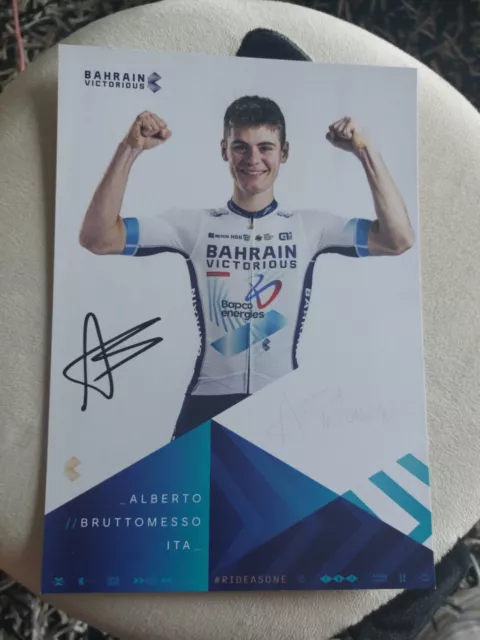 CYCLISME CICLISMO CYCLING WIELRENNEN CARTES CP 2024 Bahrain Signée Bruttomesso