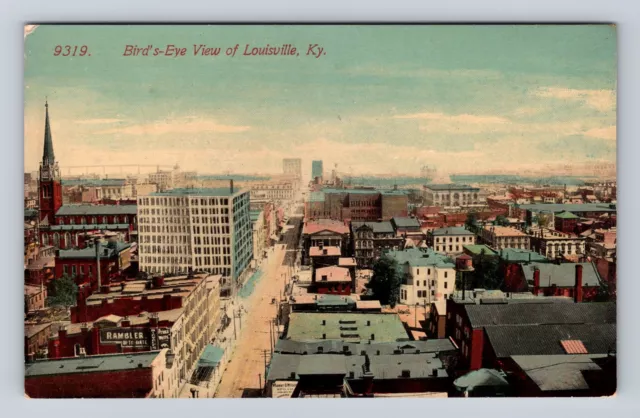 Louisville KY-Kentucky, Aerial Of Town Area, Antique, Vintage Souvenir Postcard