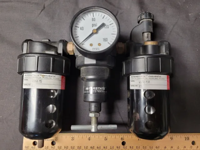 Interstate Pneumatic Air Filter Regulator, Lubricator, Pressure Gauge