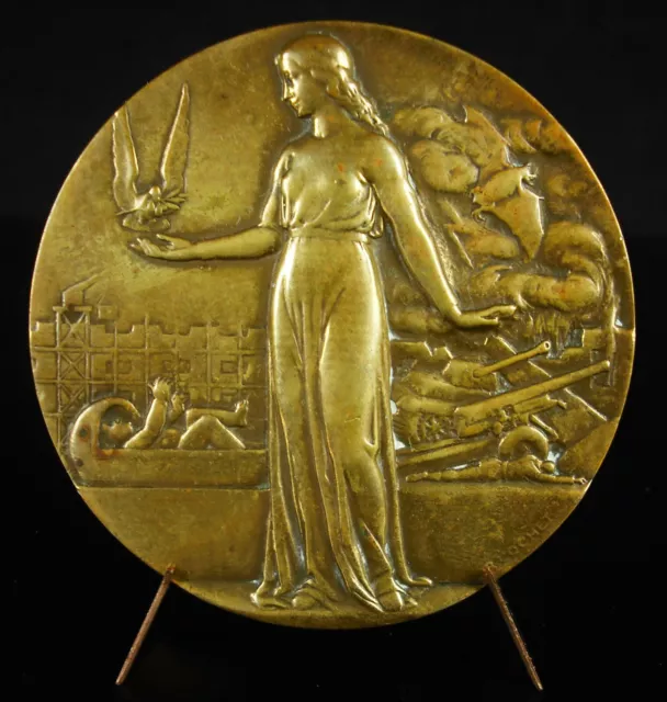 Medalla 1946 Conferencia de Paris Mujer Alegoría De la Paz Paloma Guerra Bat